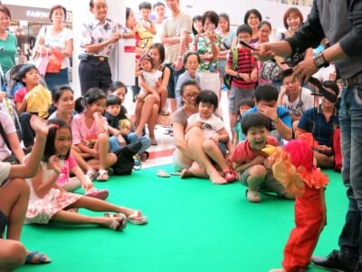 Puppet show in shopping mall Puppet show in shopping mall